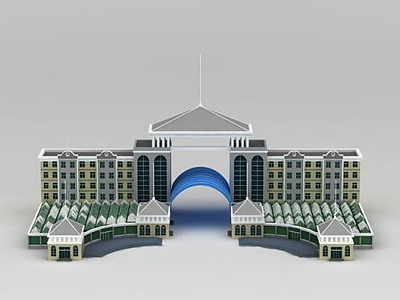3d欧式豪华办公楼模型
