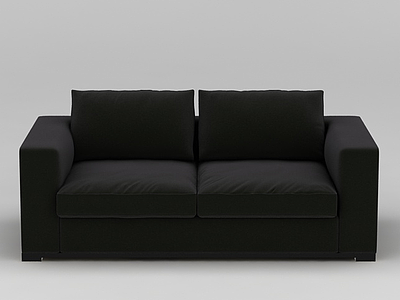 黑色布艺沙发模型3d模型