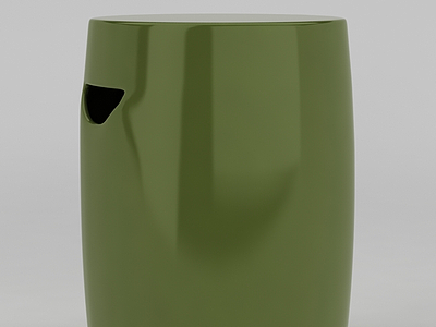 绿色桶凳模型3d模型