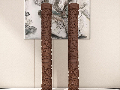 雕像柱子模型