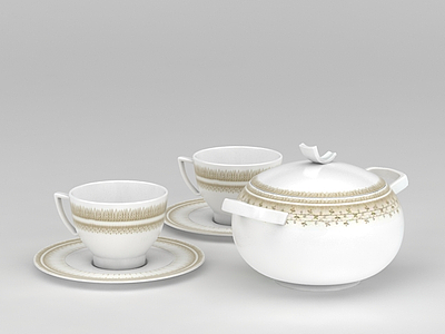 高档茶具模型3d模型
