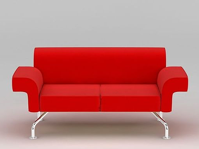 3d红色长沙发免费模型