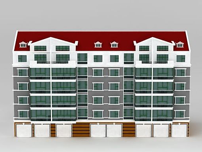 3d小区居民楼模型