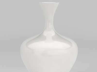 3d白色陶瓷花瓶模型