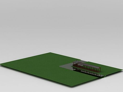 河边长廊亭子模型3d模型