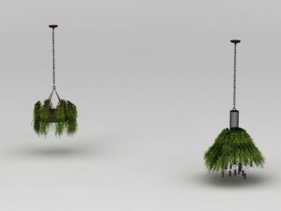 3d绿植吊灯模型