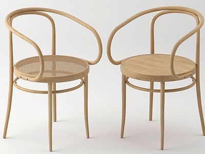 北欧偏中式实木休闲椅模型3d模型