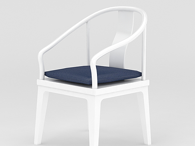 白色圈椅模型3d模型