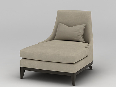 卡其色休闲沙发椅模型3d模型