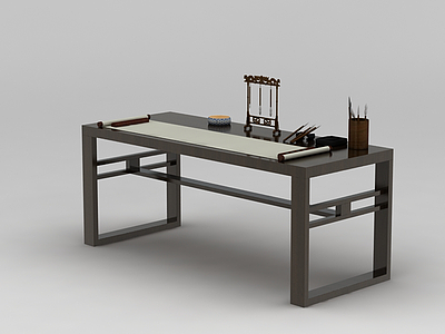 中式传统字画桌模型3d模型