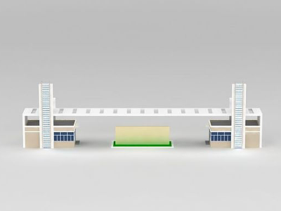 学校大门3d模型