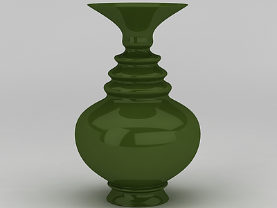 3d绿色装饰花瓶免费模型