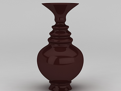 酒红色大花瓶模型3d模型