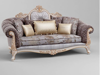 3d奢华法式沙发模型
