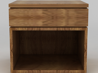 实木床头柜模型3d模型