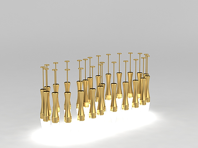 金色吊灯模型3d模型