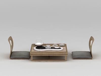3d茶室茶桌椅模型