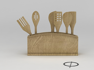 3d木质厨具摆件免费模型