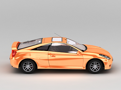 橙色跑车模型3d模型