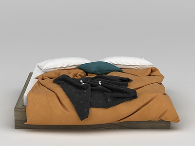 凌乱的被褥寝具模型3d模型