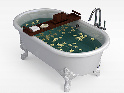 3d浪漫独立浴缸模型