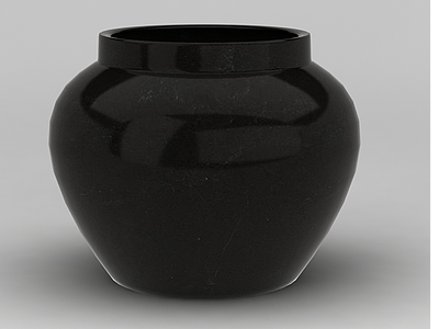 3d黑色陶瓷罐免费模型