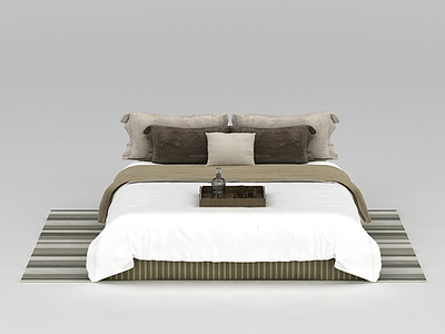 3d高档舒适床被寝具免费模型