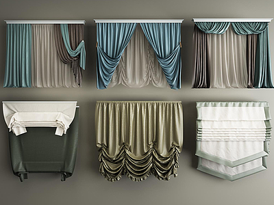 3d欧式窗帘模型