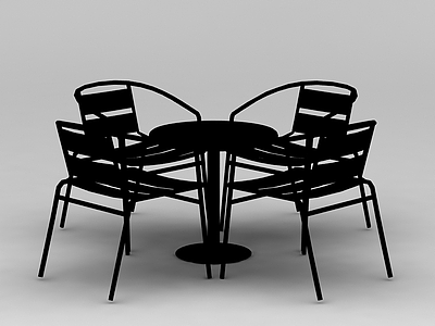 休闲室外桌椅模型3d模型