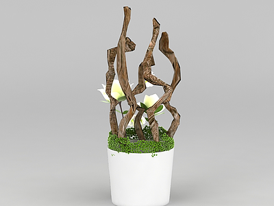 装饰花盆绿植模型3d模型