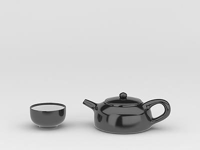 茶壶茶杯模型3d模型