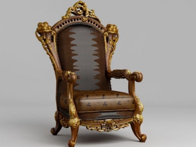 欧式贵族单人沙发模型3d模型