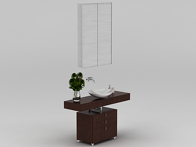 3d实木浴室柜模型