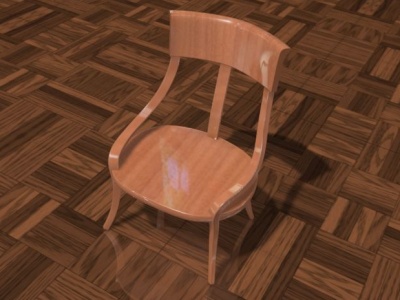 3d简约木椅模型