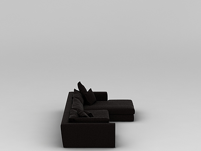 棕色绒面沙发模型3d模型
