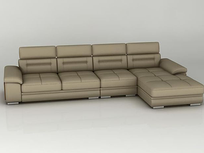 3d棕色组合沙发模型