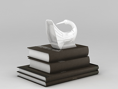 3d书籍和天鹅摆件免费模型