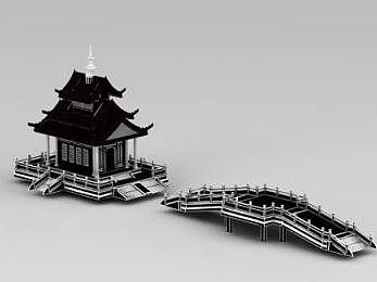 3d寺庙建筑模型