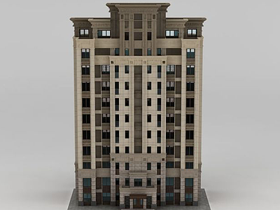 欧式多层住宅楼模型