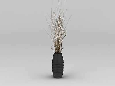 干枝花瓶模型3d模型