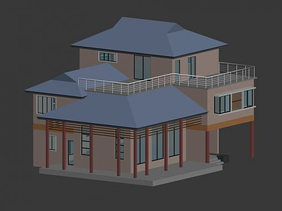 3d独栋小别墅模型