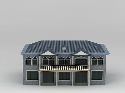 极简欧式别墅3d模型