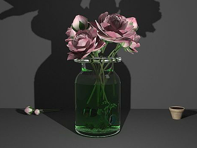 3d鲜花花瓶模型