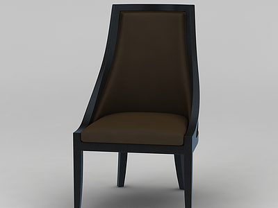 美式简约靠背餐椅模型3d模型