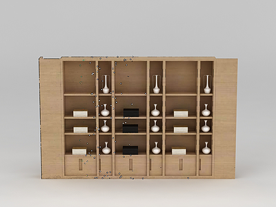 3d实木储物柜模型
