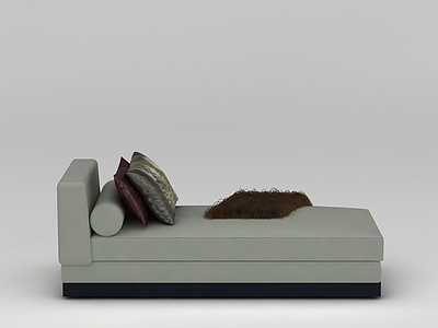 灰色皮革沙发模型3d模型