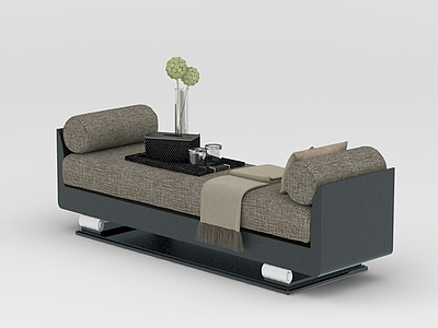 3d新中式沙发床榻免费模型