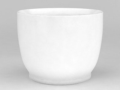 3d白色陶瓷花盆免费模型