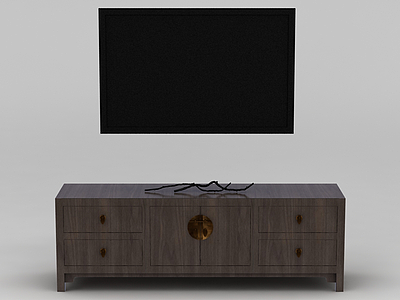 3d实木电视柜免费模型
