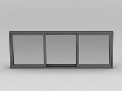 白色推拉式窗户3d模型